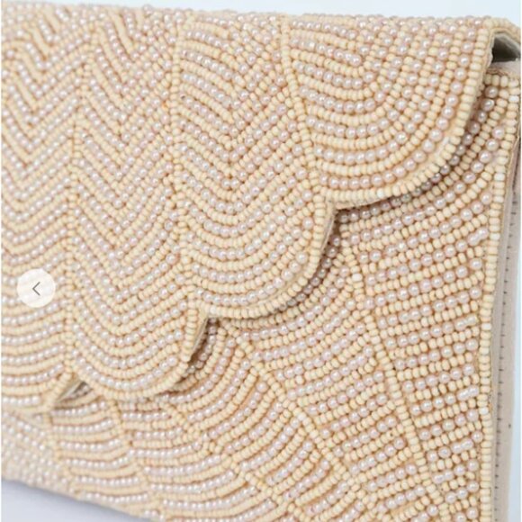 Lulus Junipero Champagne Beaded Clutch - Picture 1 of 6